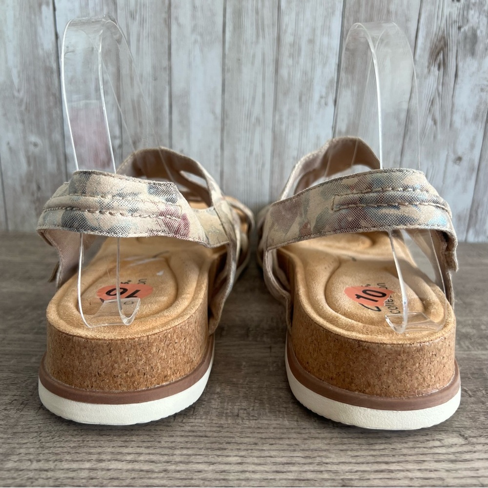 Clarks Brynn Ave Adjustable Floral Sandals Womens 10 - Picture 3 of 5